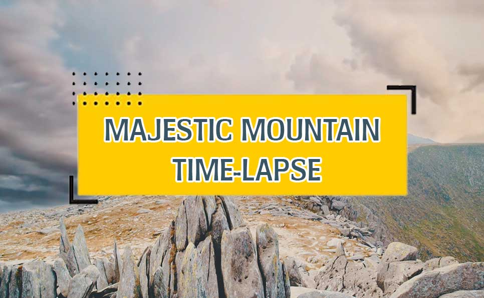 Majestic Mountain Time-Lapse, Free Stock Footage 4K, Inspiring Royalty-Free Nature Footage | VM1159 Royalty free 4K mountain time-lapse showing drifting clouds over majestic peaks and golden sunlight – free stock footage