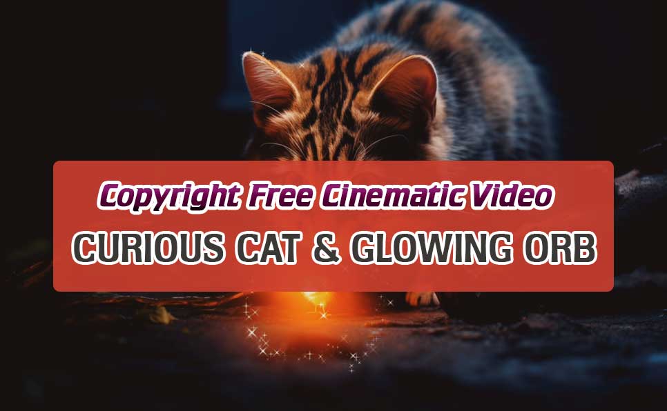 Enchanting Curious Cat & Glowing Orb | Copyright Free Cinematic Video |Magical Night Scene | VM1161 Curious cat and glowing orb Copyright Free Cinematic Video
